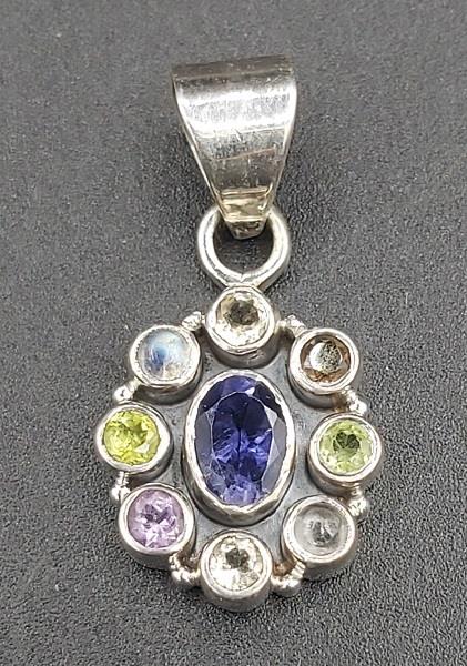 Pendant Iolite Moonstone Citrine Peridot Amethyst