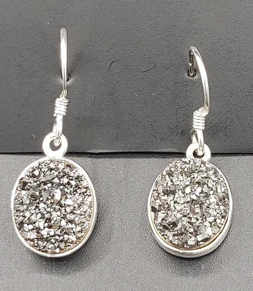 Earrings Titanium Druzy Quartz Sterling Silver