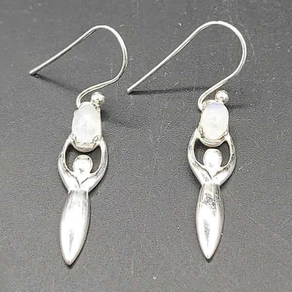 Earrings Rainbow Moonstone Goddess