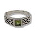 Ring Peridot Celtic Square Sterling Silver | Earthworks