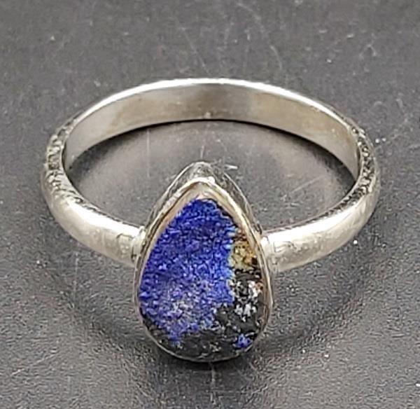 Ring Azurite Rough Sterling Silver