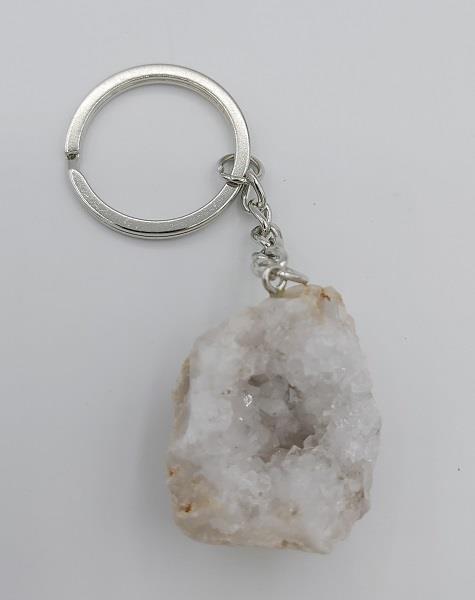 Quartz Crystal Geode Keychain