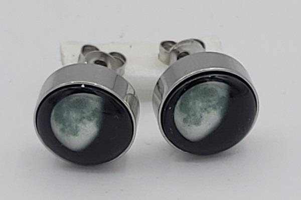 Moonglow Earrings 6D Waning Gibbous Moon | Earthworks