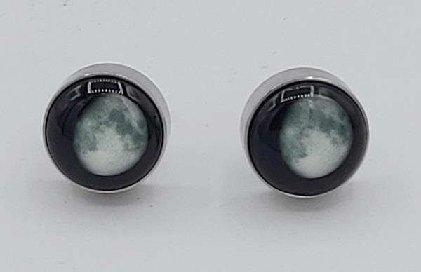 Moonglow Earrings 7A Waxing Gibbous Moon | Earthworks