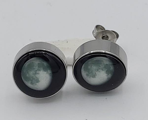 Moonglow Earrings 7D Waning Gibbous Moon | Earthworks