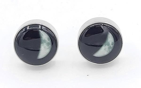 Moonglow Earrings 3A Waxing Crescent Moon  | Earthworks