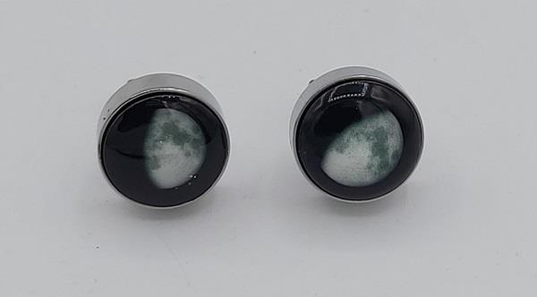 Moonglow Earrings 6A Waxing Gibbous Moon | Earthworks