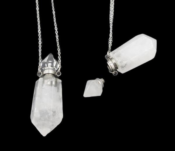 Stone Perfume Necklace Quartz Crystal