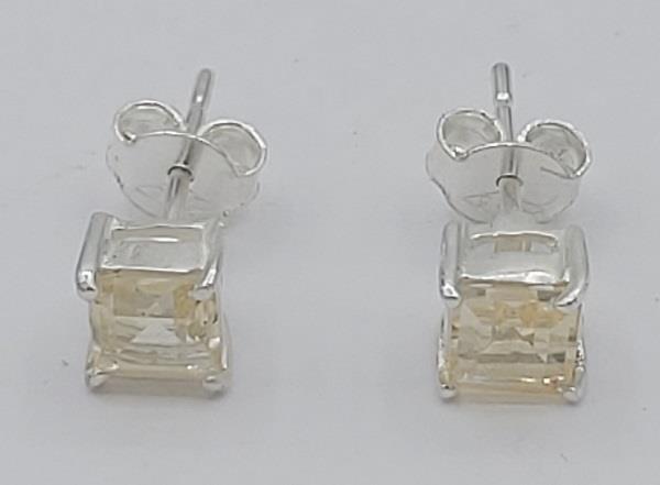 Earrings Citrine Sterling Silver Stud | Earthworks