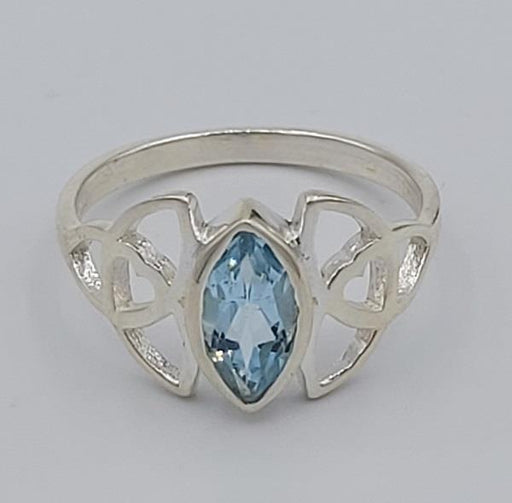 Ring Blue Topaz Celtic Sterling Silver | Earthworks 