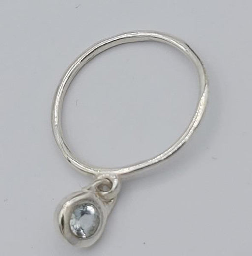 Ring Blue Topaz Dangle Sterling Silver | Earthworks 