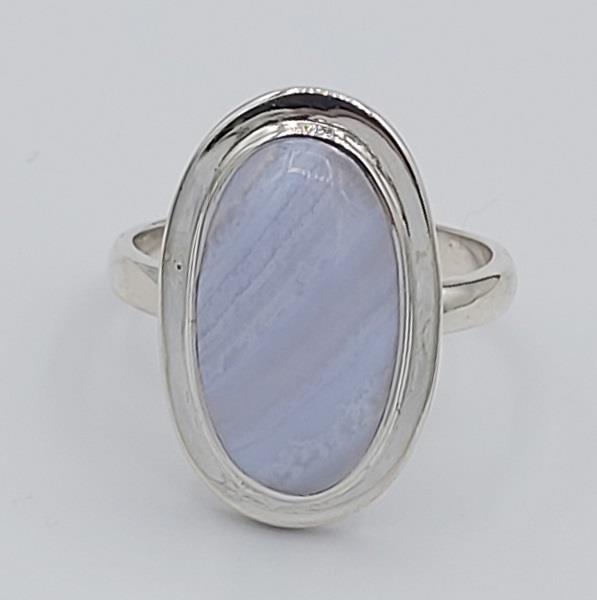 Ring Blue Lace Agate Sterling Silver | Earthworks 