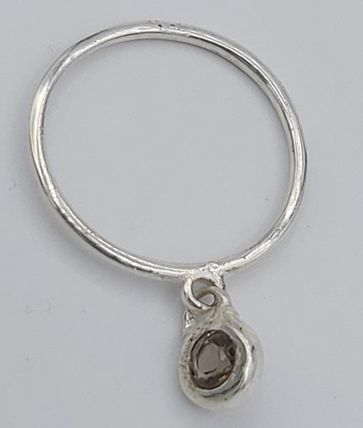 Ring Smokey Quartz Dangle Sterling Silver | Earthworks 