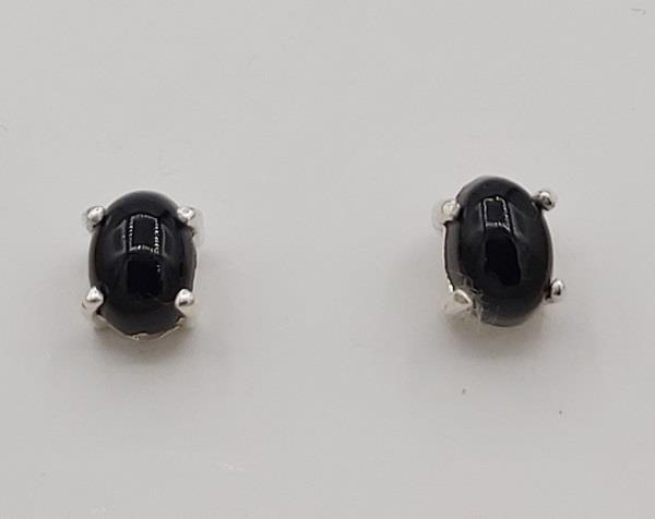 Earrings Black Onyx Sterling Silver Stud | Earthworks