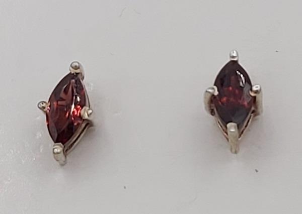 Earrings Garnet Sterling Silver Stud | Earthworks