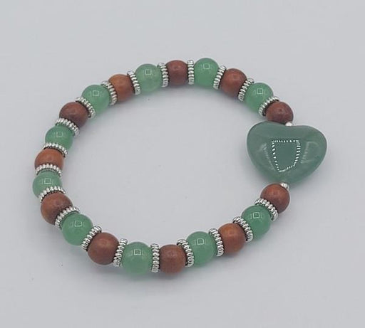 8mm Bracelet Green Aventurine Wood Beads | Earthworks