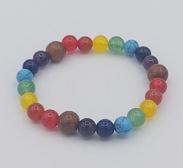 6mm Bracelet Chakra & Wood Child Size | Earthworks 