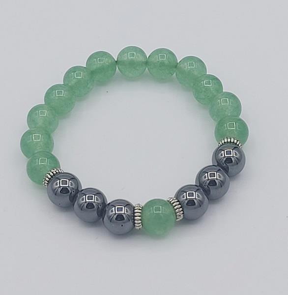 8mm Bracelet Green Aventurine & Hematite | Earthworks 