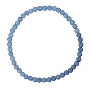 Blue beaded bracelet on a white background