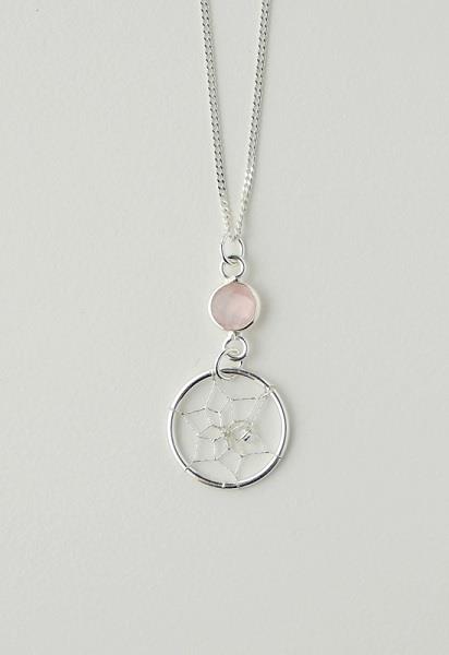 Necklace Rose Quartz October Sterling | Earthworks