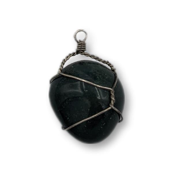 Pendant Wrapped Stone Bloodstone | Earthworks