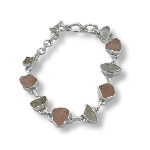 Bracelet Morganite Herkimer Diamond Silver | Earthworks