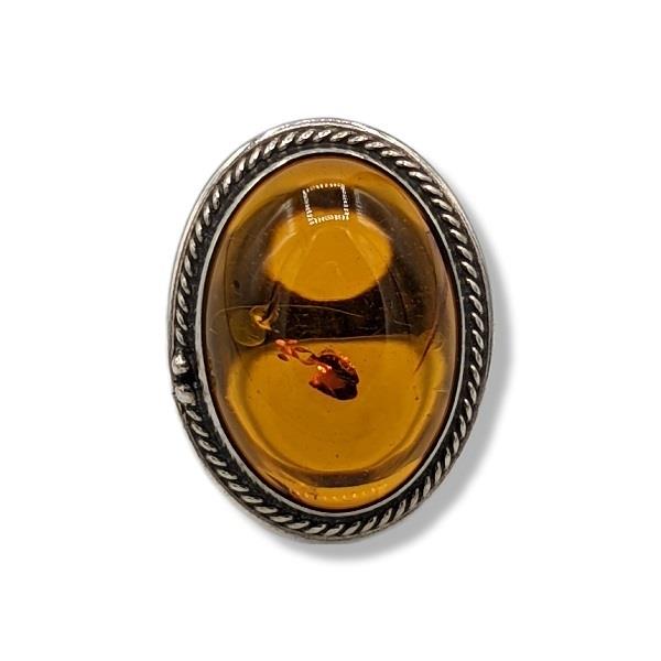 Ring Amber Sterling Silver | Earthworks