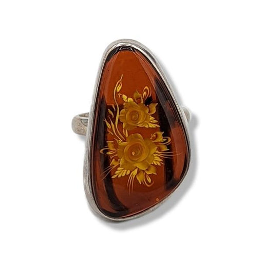 Ring Amber Rose Sterling Silver | Earthworks