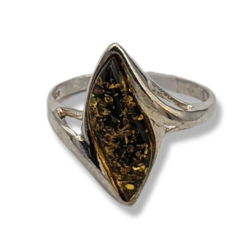 Ring Green Amber Sterling Silver | Earthworks