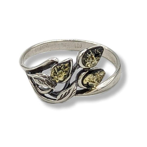 Ring Green Amber Sterling Silver | Earthworks