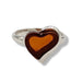 Ring Amber Heart Sterling Silver | Earthworks