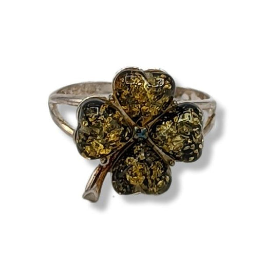 Ring Green Amber Sterling Silver | Earthworks