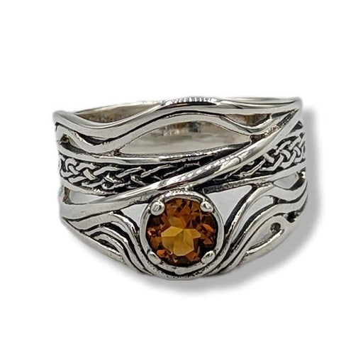 Ring Citrine Wavy Sterling Silver | Earthworks