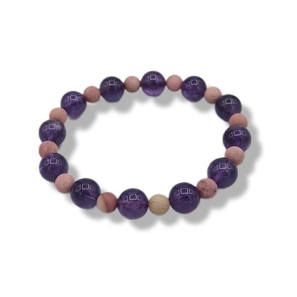 10mm Bracelet Amethyst Rhodonite | Earthworks