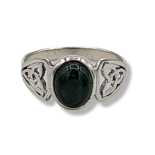 Ring Malachite Celtic Sterling Silver | Earthworks