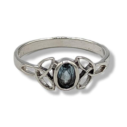 Ring Blue Topaz Celtic Sterling Silver | Earthworks