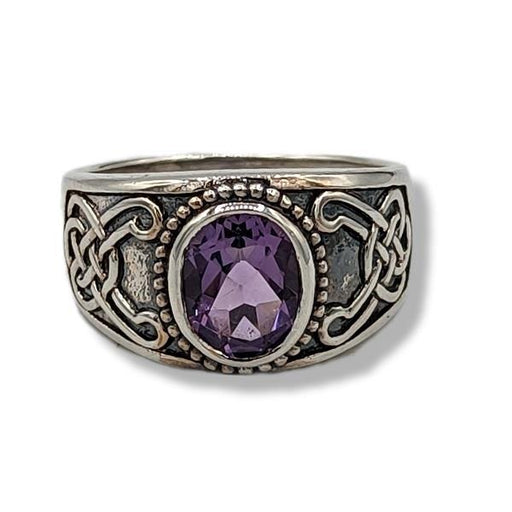 Ring Amethyst Celtic Sterling Silver | Earthworks