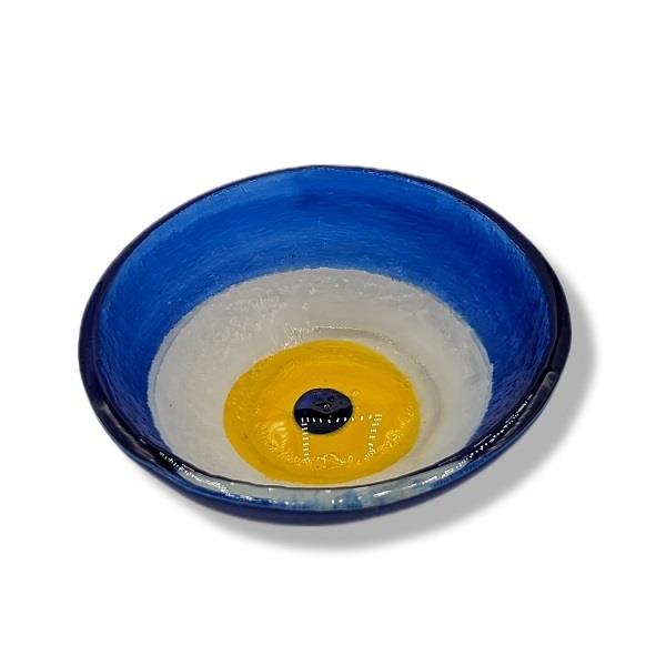 Glass Fusion Evil Eye Bowl Cobalt Blue | Earthworks