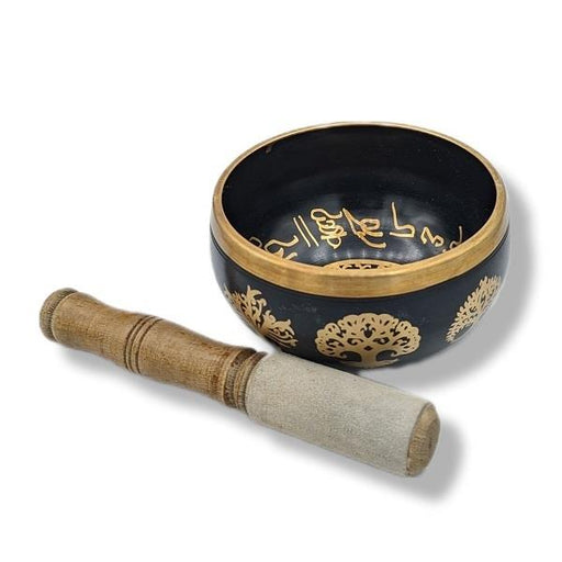 Singing Bowl Tree of Life Black and Gold | Earthworks