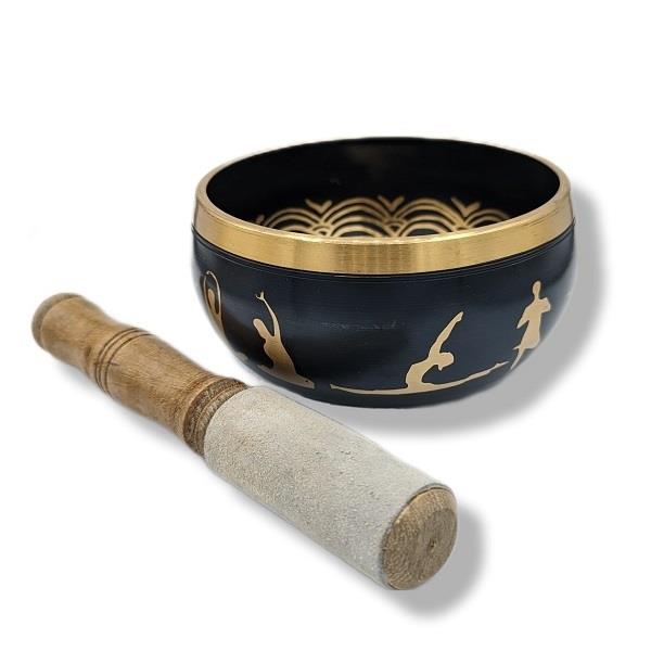 Singing Bowl Yoga Pose Black and Gold | Earthworks