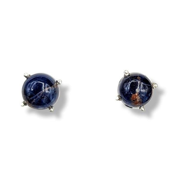 Earrings Sodalite Stud Sterling Silver | Earthworks