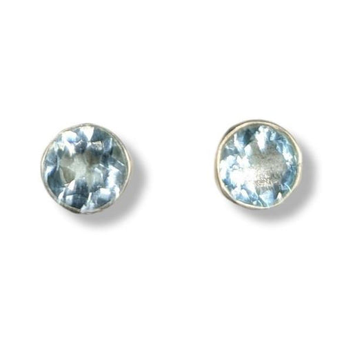 Earrings Blue Topaz Stud Sterling Silver | Earthworks