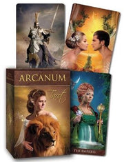 arcanum tarot deck displaying cards on a white background