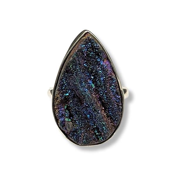 Ring Druzy Quartz Sterling Silver Size 5 | Earthworks