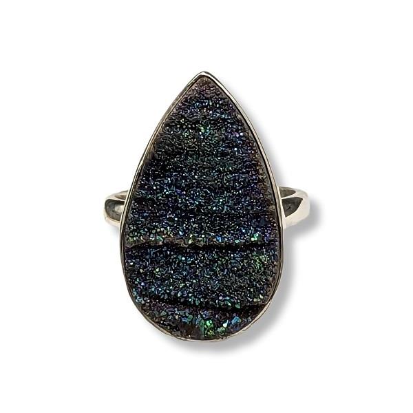 Ring Druzy Quartz Sterling Silver Size 7 | Earthworks