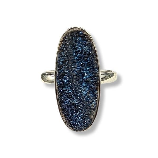 Ring Druzy Quartz Sterling Silver Size 8 | Earthworks