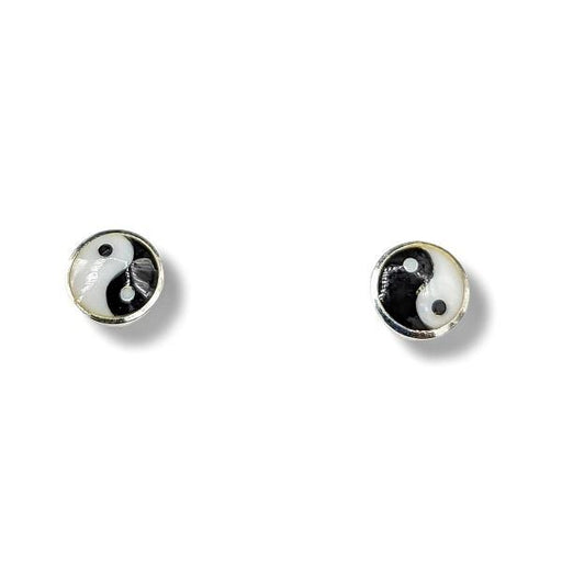 Yin yang stud on sale earrings sterling silver