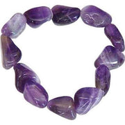 Purple stone bracelet on a white background